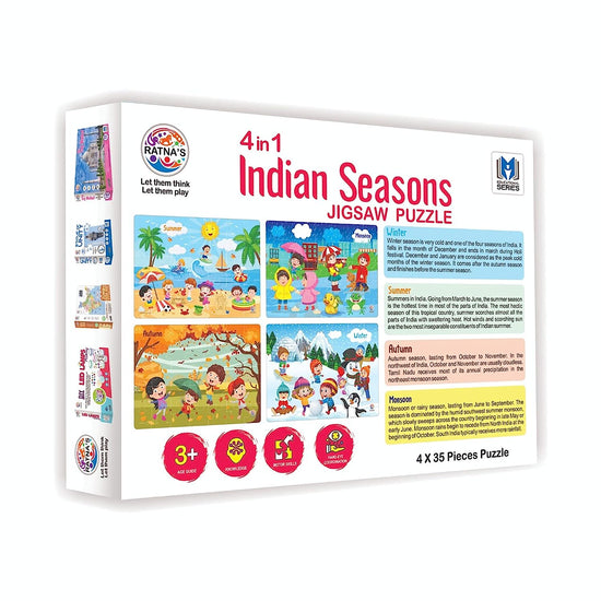 4th product image for 4-in-1 Indian Seasons Jigsaw Puzzle for Kids - BachcheCompany.com