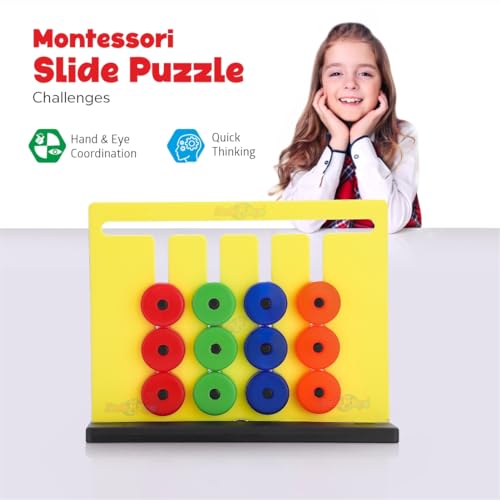 Preview image 4th product image for Multicolor Learning Slide Puzzle Game for Kids - Zudo Toys - BachcheCompany.com