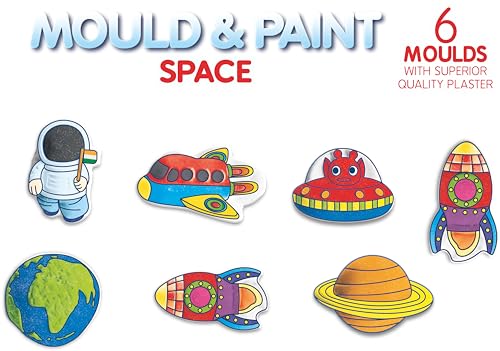 4th product image for Space Themed DIY Kit: Create Plaster Magnets & Badges - 6 Moulds- BachcheCompany.com