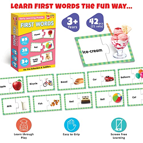 Preview image 3rd product image for Little Berry First Words Puzzle for Kids - 42 Thick Pieces- BachcheCompany.com