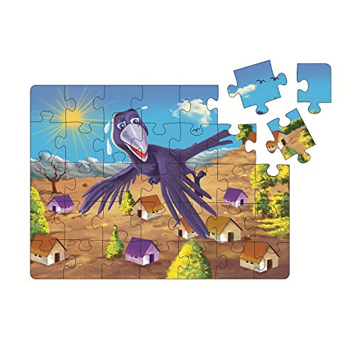 Preview image 2nd product image for Interactive Jigsaw Puzzle & Storybook Set for Kids - The Thirsty Crow- BachcheCompany.com