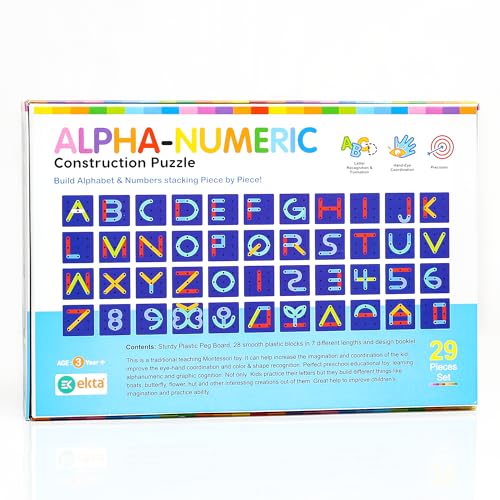 Preview image 4th product image for Fun Learning Game for Kids | Alpha-Numeric Construction Puzzle Toy- BachcheCompany.com