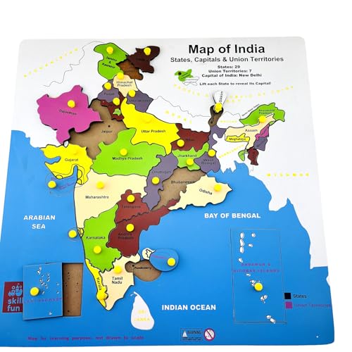 Preview image Discover India: Skillofun MDF Map Puzzle Tray for Kids- BachcheCompany.com