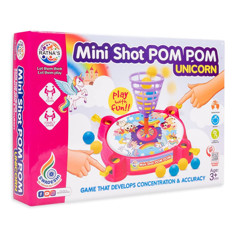 Play Fun Family Board Game: Ratnas Mini Shot Pom Pom - BachcheCompany.com