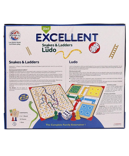 5th product image for Table Top Family Fun Ludo and Snakes and Ladders Board Game - BachcheCompany.com