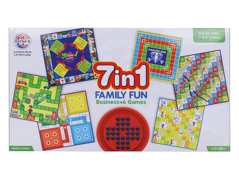 Preview image 2nd product image for 7-in-1 Family Board Games: Brainvita, Ludo and More - BachcheCompany.com