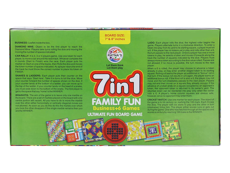 3rd product image for 7-in-1 Family Board Games: Brainvita, Ludo and More - BachcheCompany.com