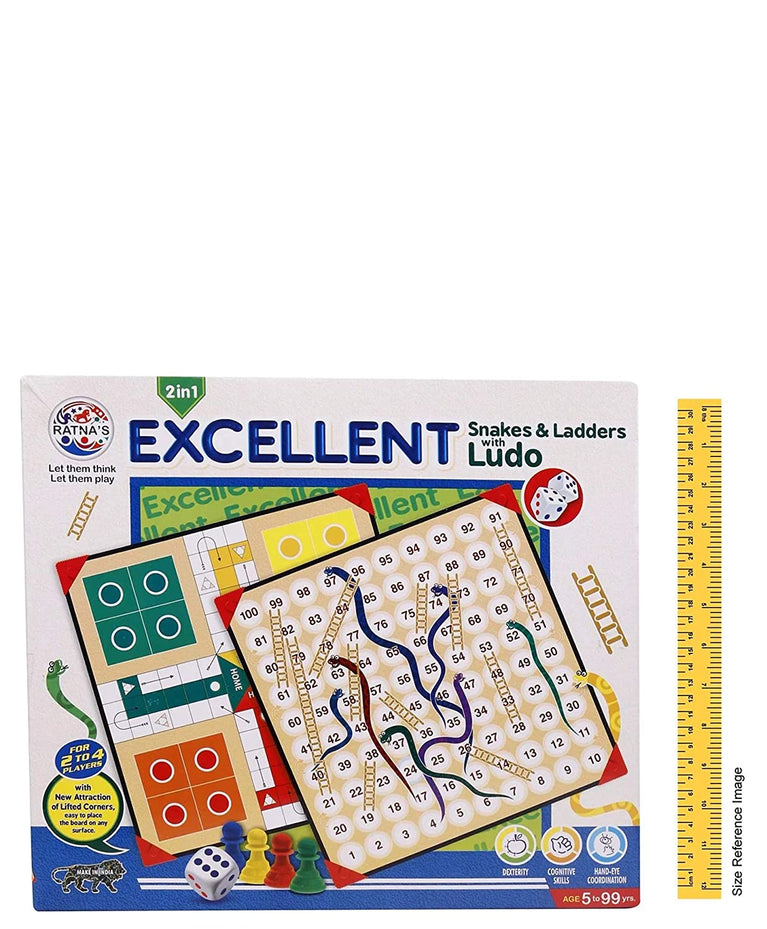 Preview image 4th product image for Table Top Family Fun Ludo and Snakes and Ladders Board Game - BachcheCompany.com