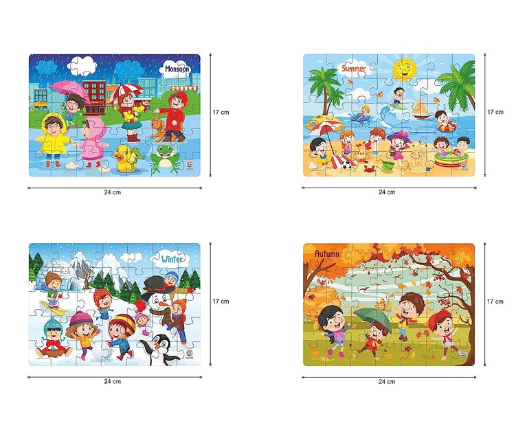 Preview image 5th product image for 4-in-1 Indian Seasons Jigsaw Puzzle for Kids - BachcheCompany.com