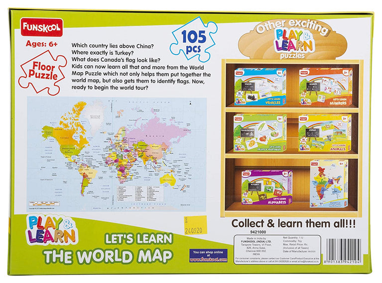 Preview image 2 for Funskool World Map Puzzle for 6+ Kids