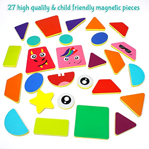 Preview image 4th product image for 100 Magnetic Shape Tiles for Kids - Montessori Educational Toy - BachcheCompany.com