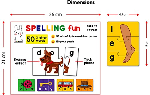 6th product image for Spelling Fun Type 2 Puzzle - Learn to Spell 50 Three-Letter Words - BachcheCompany.com