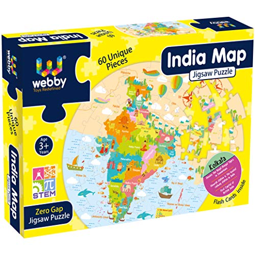 Preview image 2nd product image for Explore the Wonders of India: Amazing Map Jigsaw Puzzle - BachcheCompany.com