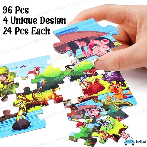 3rd product image for Animal and Bird Jigsaw Set - Kids Puzzles (96 pcs) - BachcheCompany.com