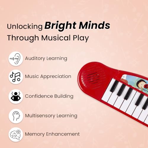 Preview image 2 Product Image for - BC9047230808377 for Portable Mini Piano Keyboard for Kids - Red Color