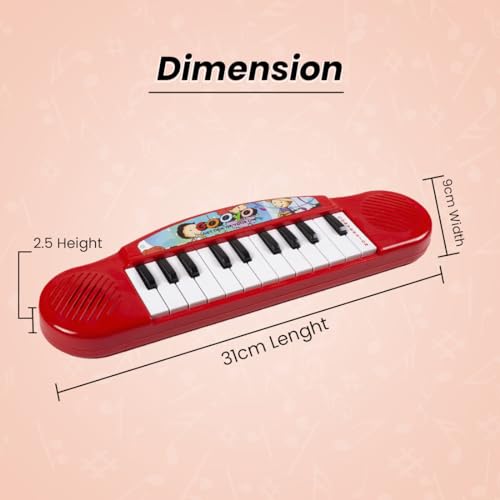 Preview image 5 Product Image for - BC9047230808377 for Portable Mini Piano Keyboard for Kids - Red Color
