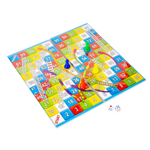 2nd product image for Classic Strategy Game: Little Snakes and Ladders with Ludo 2-in-1 - BachcheCompany.com