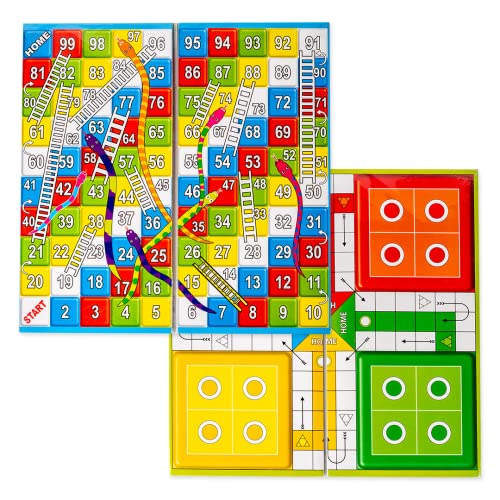 Preview image 3rd product image for Classic Strategy Game: Little Snakes and Ladders with Ludo 2-in-1 - BachcheCompany.com