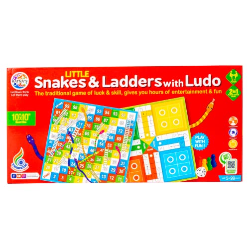 8th product image for Classic Strategy Game: Little Snakes and Ladders with Ludo 2-in-1 - BachcheCompany.com