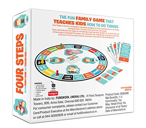 8th product image for Simple Family Game for Daily Routine - Funskool Four Steps - BachcheCompany.com