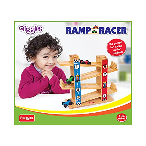 Giggles Funskool Ramp Racer Toy with 3 Mini Cars - Free Wheeling! - BachcheCompany.com