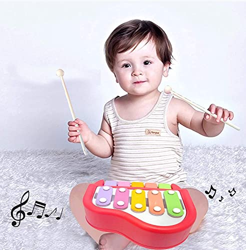 5th product image for Musical Multi-Keys Xylophone and Piano for Kids - Non-Toxic and Non-Battery - Red - BachcheCompany.com