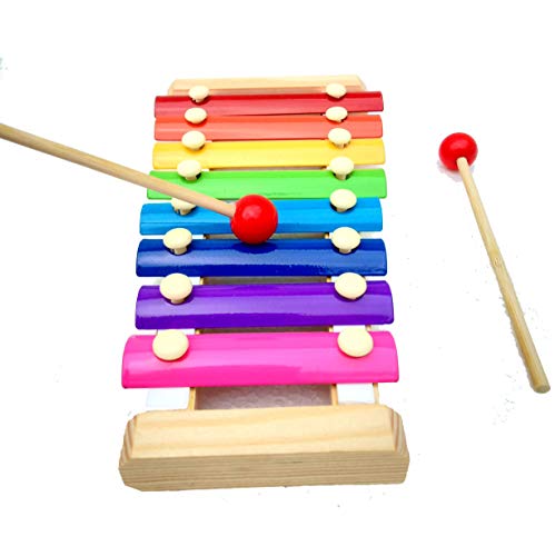 Preview image 3rd product image for Colorful 8-Note Wooden Xylophone for Kids | Musical Toy with 2 Sticks - BachcheCompany.com