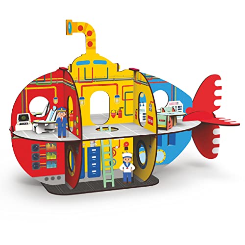 2nd product image for Wooden Submarine Doll House Playset | All-Side Play for Boys and Girls - BachcheCompany.com