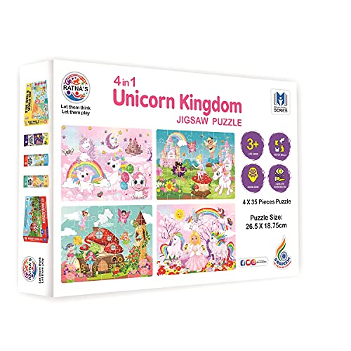 4th product image for Unleash Magical Fun with 4-in-1 Unicorn Jigsaw Puzzle - BachcheCompany.com