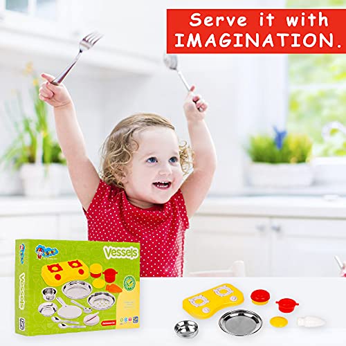 5th product image for Perfect Roleplay Kitchen Set for Kids - Pretend Play Vessels Set - BachcheCompany.com