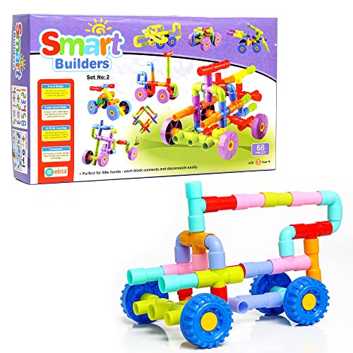 Smart Builders: Building Blocks Set 2 - Multicolor 68 pieces - BachcheCompany.com