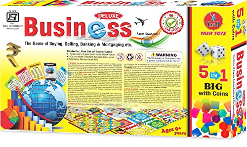 3rd product image for 5-in-1 Deluxe Board Game with Plastic Coins for Kids 9+ - BachcheCompany.com